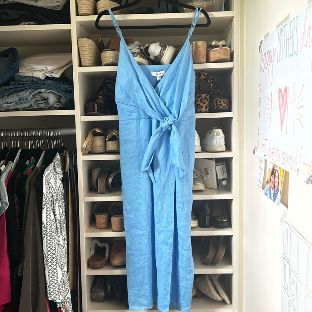 Blue Sleeveless Wrap Dress